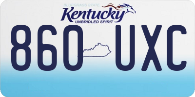 KY license plate 860UXC
