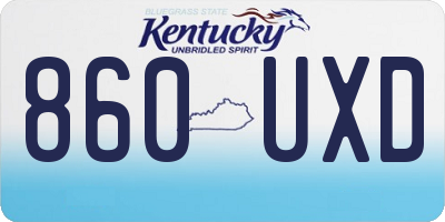 KY license plate 860UXD