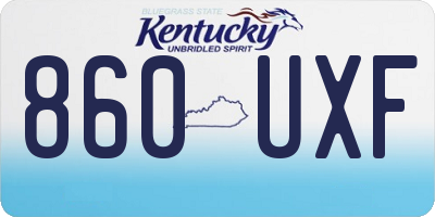 KY license plate 860UXF