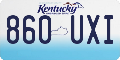 KY license plate 860UXI