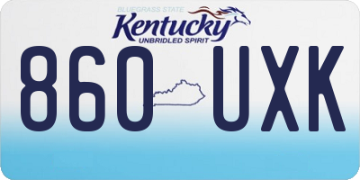 KY license plate 860UXK