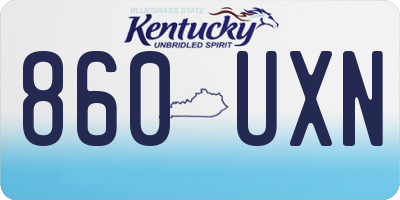 KY license plate 860UXN