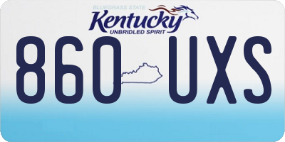 KY license plate 860UXS
