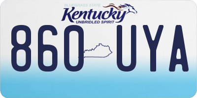 KY license plate 860UYA