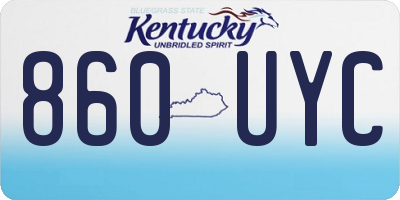 KY license plate 860UYC