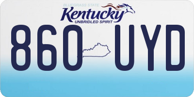 KY license plate 860UYD