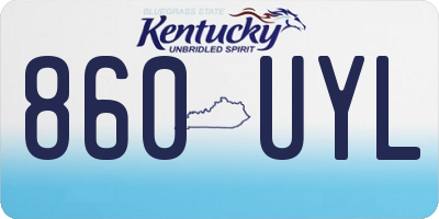 KY license plate 860UYL