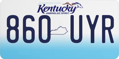 KY license plate 860UYR