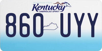 KY license plate 860UYY