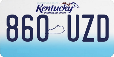 KY license plate 860UZD