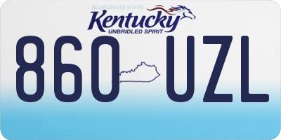 KY license plate 860UZL