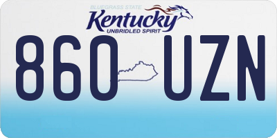 KY license plate 860UZN