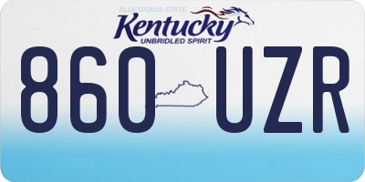 KY license plate 860UZR