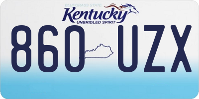 KY license plate 860UZX