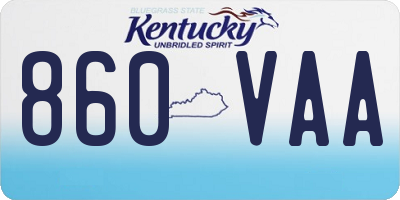 KY license plate 860VAA