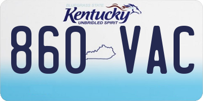 KY license plate 860VAC