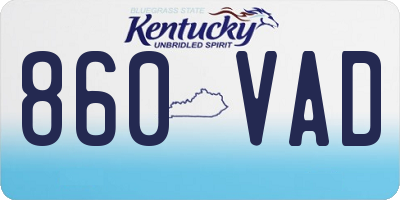 KY license plate 860VAD