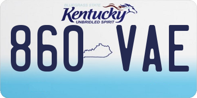 KY license plate 860VAE