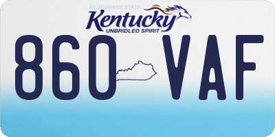 KY license plate 860VAF