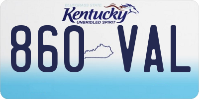 KY license plate 860VAL