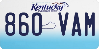 KY license plate 860VAM
