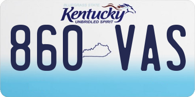 KY license plate 860VAS