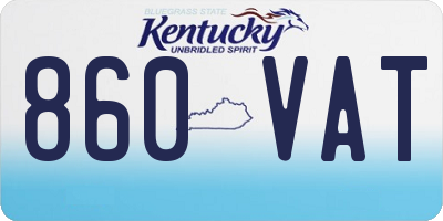 KY license plate 860VAT