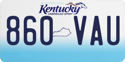 KY license plate 860VAU