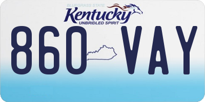 KY license plate 860VAY