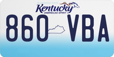 KY license plate 860VBA