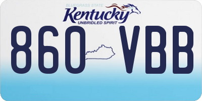 KY license plate 860VBB