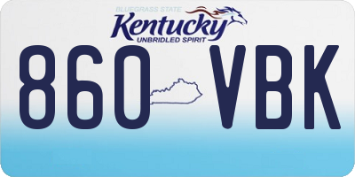 KY license plate 860VBK