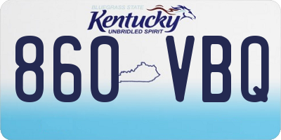 KY license plate 860VBQ