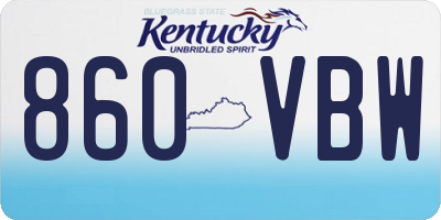 KY license plate 860VBW