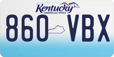 KY license plate 860VBX
