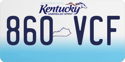KY license plate 860VCF
