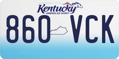 KY license plate 860VCK