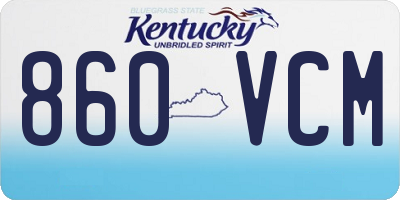 KY license plate 860VCM