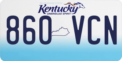 KY license plate 860VCN