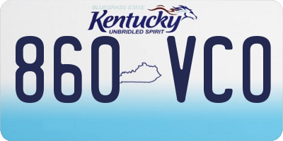 KY license plate 860VCO