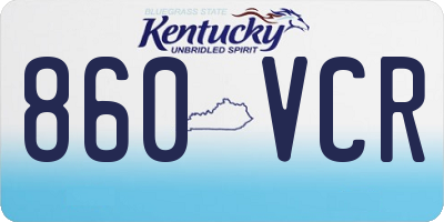KY license plate 860VCR