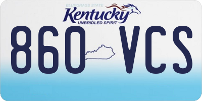 KY license plate 860VCS