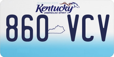 KY license plate 860VCV