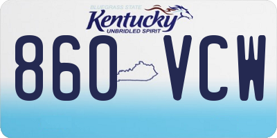 KY license plate 860VCW