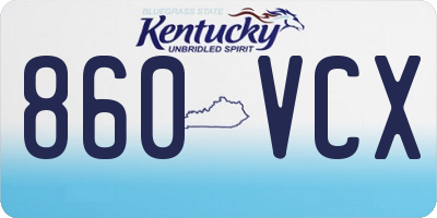KY license plate 860VCX