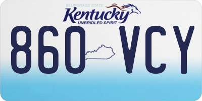 KY license plate 860VCY
