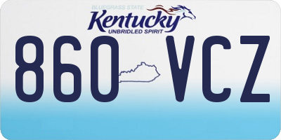 KY license plate 860VCZ