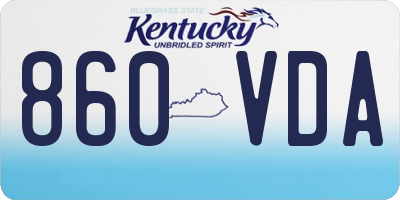 KY license plate 860VDA