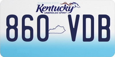 KY license plate 860VDB
