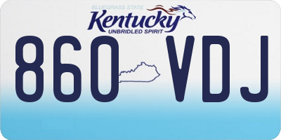 KY license plate 860VDJ